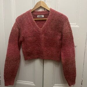 Pink Alpaca Wool Cropped Sweater